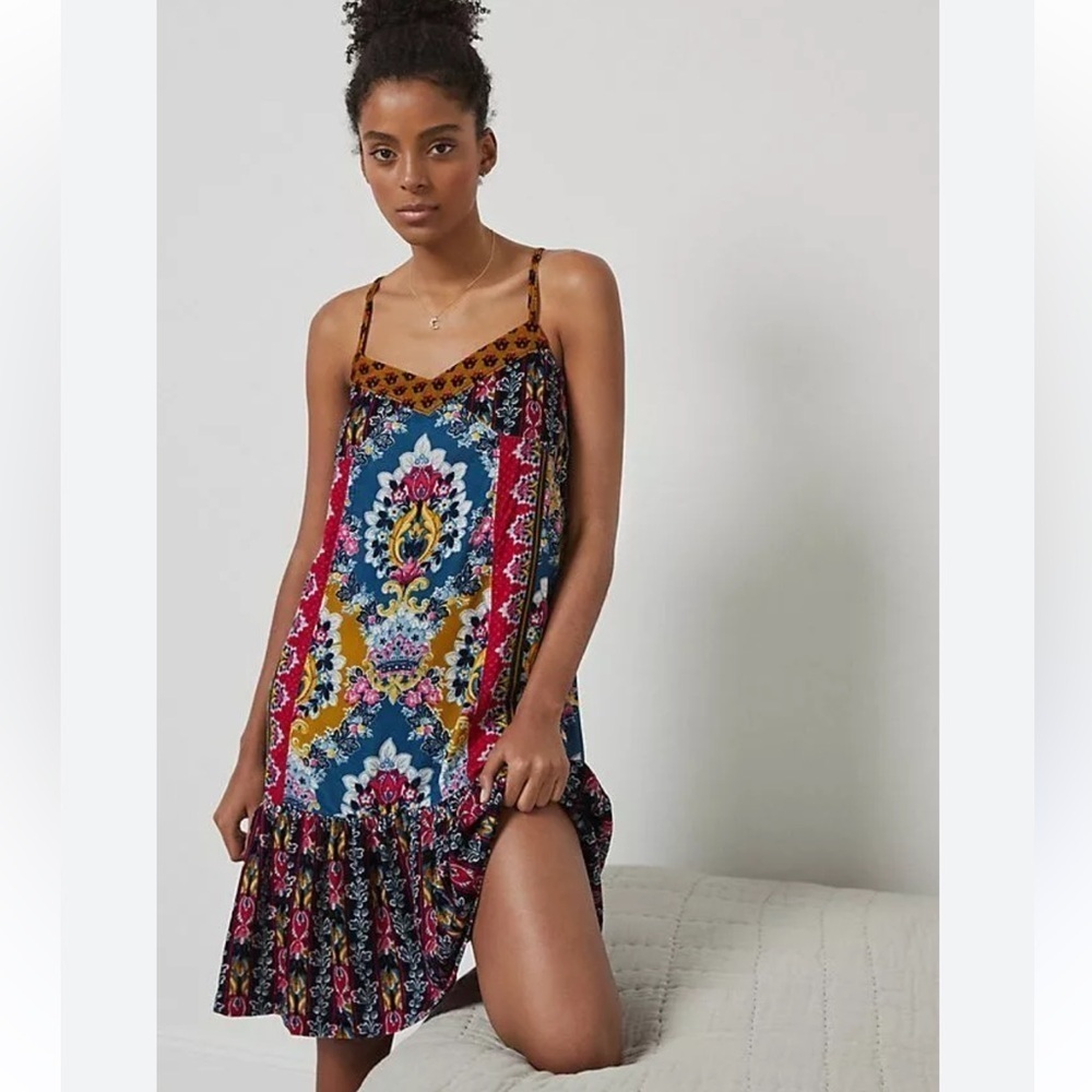 Anthropologie Zadie Velvet Boho Slip Dress